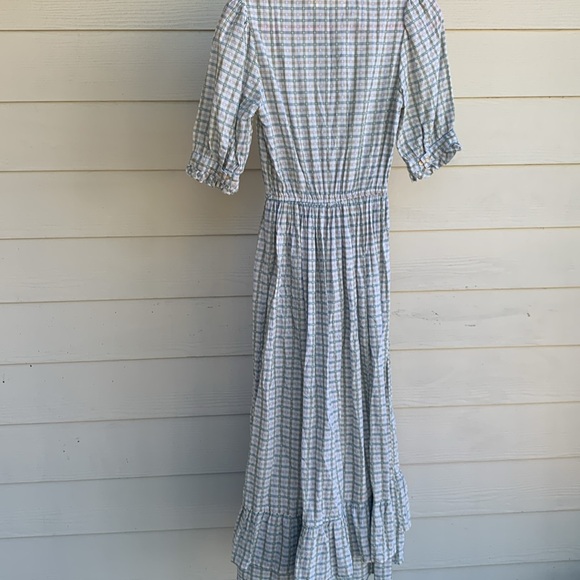 RARE Christy dawn linden lotus gingham maxi organic cotton dress small - Picture 9 of 15
